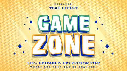 3d Modern Word Game Zone Editable Text Effect Design, Effect Saved In Graphic Style