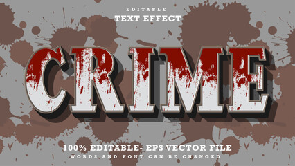 3d Modern Word Crime Editable Text Effect Design, Effect Saved In Graphic Style