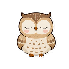 Sleeping Owl Cartoon Sticker

