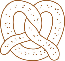Pretzel Coloring Vector Template
