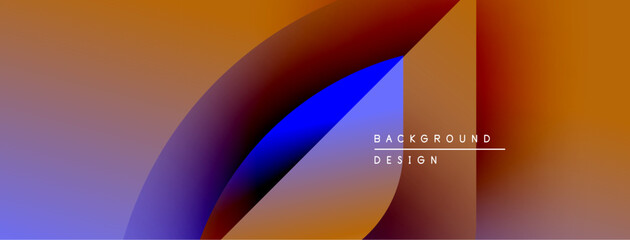 Abstract gradients blend, creating dynamic visual effect. Orange, blue, red hues dominate composition. Minimalist text present.