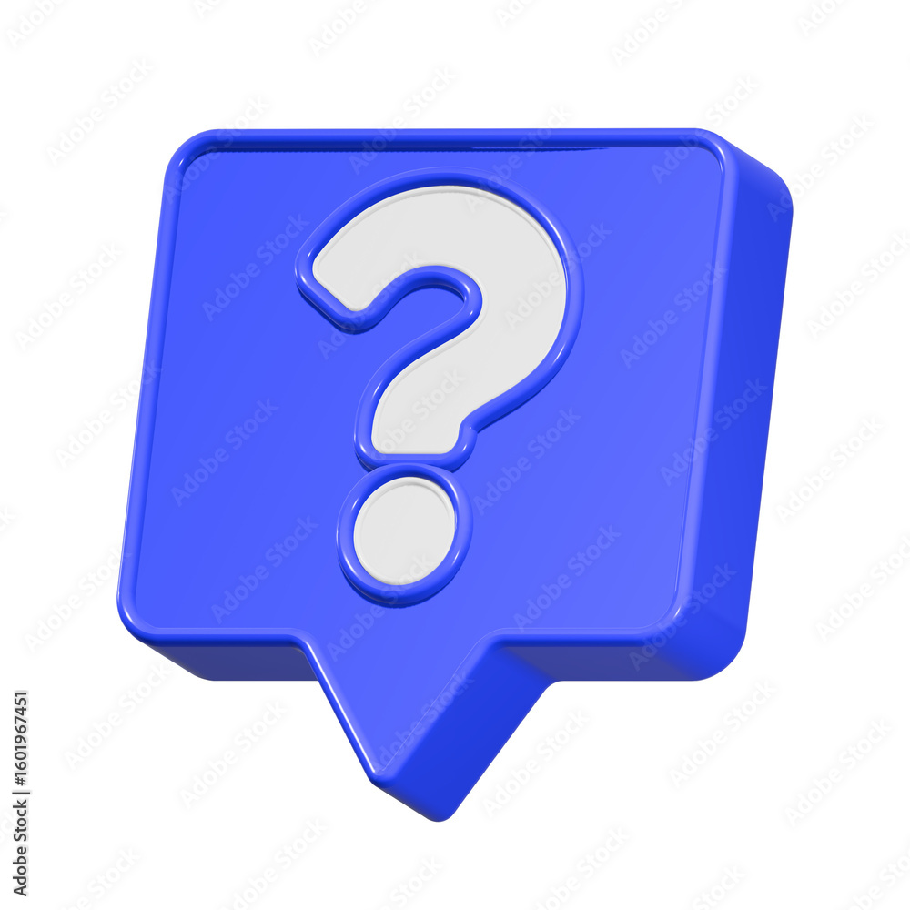 Poster question mark 3d rendering symbol question