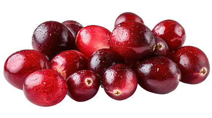 Isolated cranberry pile on white

