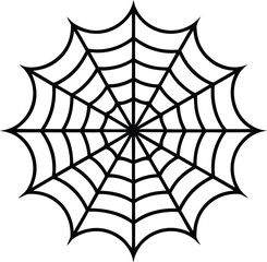 Fototapeta premium Black spider web illustration on a white background