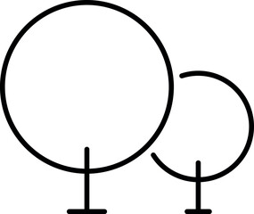 Trees in Forest Outline Signs for Graphic and Web Design, Apps, Adverts, Various Cards