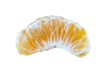 piece of peeled tangerine isolated
