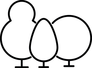 Trees in Forest Outline Linear Image for Graphic and Web Design, Apps, Adverts, Various Cards