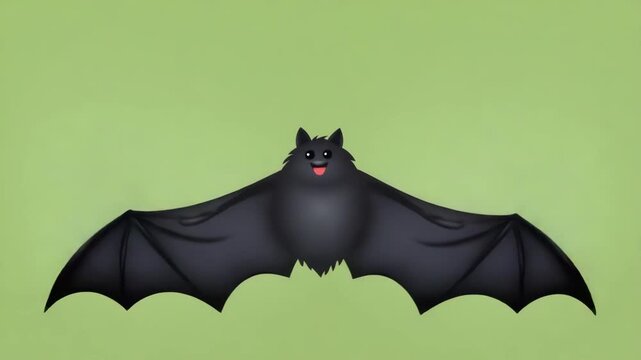 vector illustration of a scary Halloween bat isolated with green   background