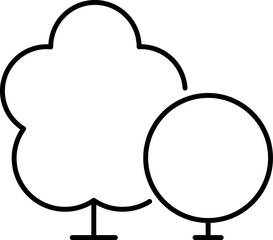 Trees in Forest Minimalistic Icon Pictogram for Web and Graphic Design, Apps, Banners, Social Network and Cards