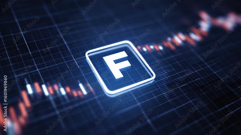 Poster digital graphic featuring a stylized letter 