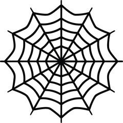 Obraz premium Simple black spider web illustration on white background