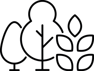 Naklejka na ściany i meble Simple Icon of Trees in Forest for Graphics, Concept, Apps