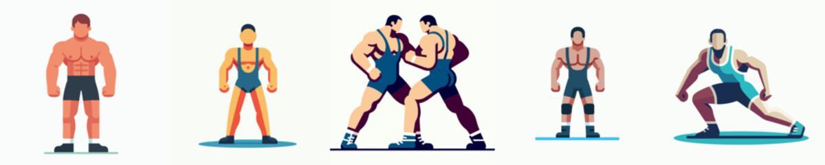 vector of a wrestling athlete