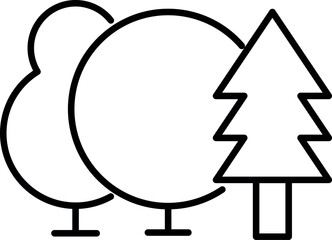 Trees in Forest Isolated Line Icon for Graphics, Designs, Books, Adverts, Apps