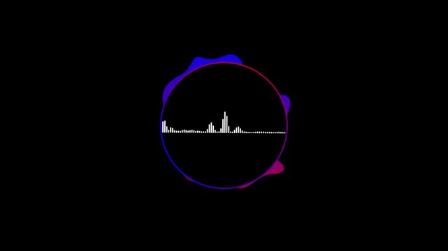 Cinematic Circular Audio Waveform UI with Glitch Neon Controls &ndash; Spotify-Inspired Music Visualizer for EDM, Podcast, Synthwave & Sound Spectrum Dashboard