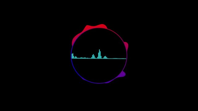 Cinematic Circular Audio Waveform UI with Glitch Neon Controls &ndash; Spotify-Inspired Music Visualizer for EDM, Podcast, Synthwave & Sound Spectrum Dashboard