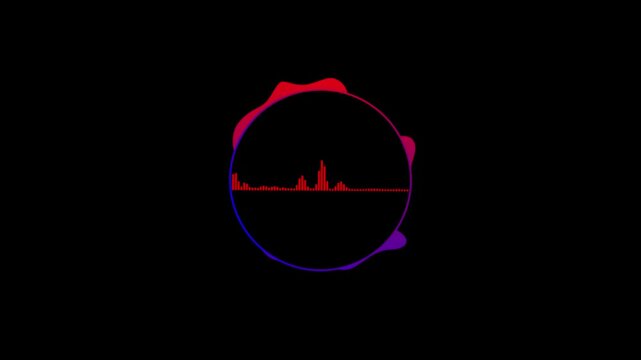 Cinematic Circular Audio Waveform UI with Glitch Neon Controls &ndash; Spotify-Inspired Music Visualizer for EDM, Podcast, Synthwave & Sound Spectrum Dashboard