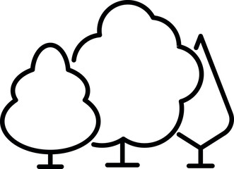 Trees in Forest Linear Sign for Graphic Design, Web Sites, Cards, Books, Articles