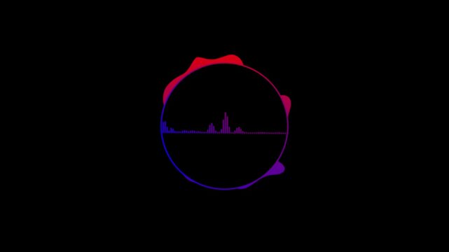 Cinematic Circular Audio Waveform UI with Glitch Neon Controls &ndash; Spotify-Inspired Music Visualizer for EDM, Podcast, Synthwave & Sound Spectrum Dashboard