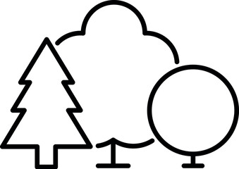 Trees in Forest Linear Symbol for Graphic Design, Web Sites, Cards, Books, Articles