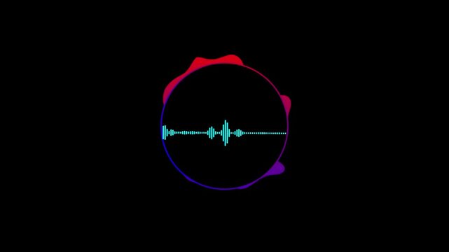 Cinematic Circular Audio Waveform UI with Glitch Neon Controls &ndash; Spotify-Inspired Music Visualizer for EDM, Podcast, Synthwave & Sound Spectrum Dashboard