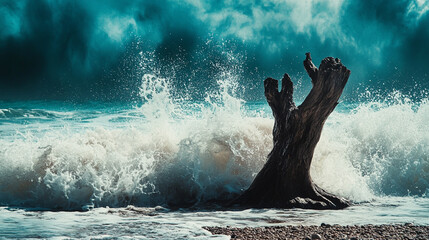 Obraz premium Smooth gradient background with a calming Ocean Spray and Driftwood color blend. Minimalistic and modern feel, evoking beachside serenity and natural tones. Ideal for design or presentation backdrops.