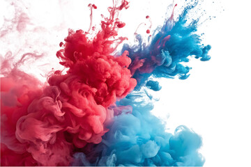Fototapeta premium Red blue pink smoke explosion abstract image