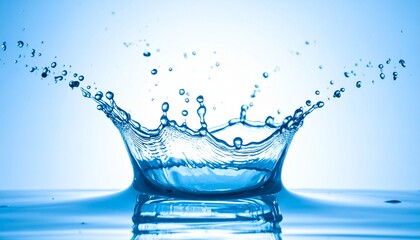 透明な水が跳ねる瞬間の美しいスプラッシュ