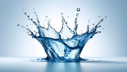 透明な水が跳ねる瞬間の美しいスプラッシュ