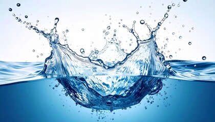 透明な水が跳ねる瞬間の美しいスプラッシュ