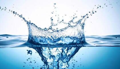 透明な水が跳ねる瞬間の美しいスプラッシュ