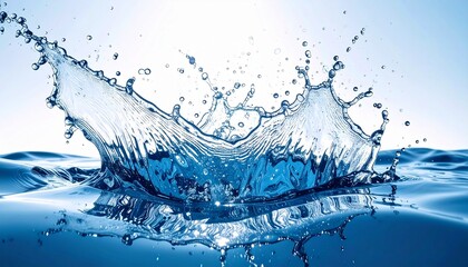 透明な水が跳ねる瞬間の美しいスプラッシュ