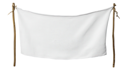 White flag isolated on white background

