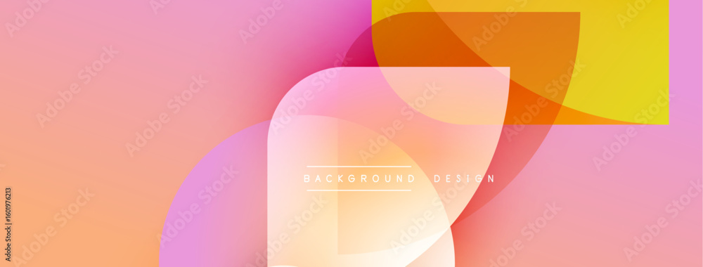 Poster abstract colorful background. overlapping shapes create dynamic visual effect. soft gradients, moder
