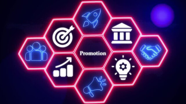 Marketing Promotion and Business Growth Strategy Concept on Digital Interface