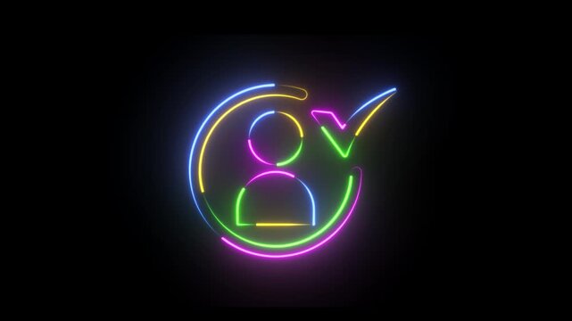 Glowing neon User Profile Mark Icon isolated .user icon .neon admin profile avatar. member account user icon. customer account sign.