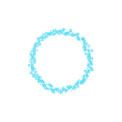 Glowing Blue Circular Particle Frame on Transparent Background
