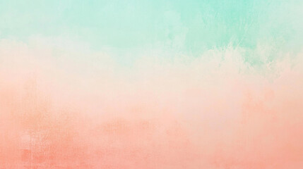 Fototapeta premium Soft pastel gradient background with a smooth transition from peach to mint green to white. Minimalist and calming, ideal for design templates, presentations, or modern branding aesthetics.