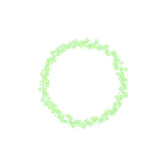 Glowing Green Circular Frame with Particles on Transparent Background
