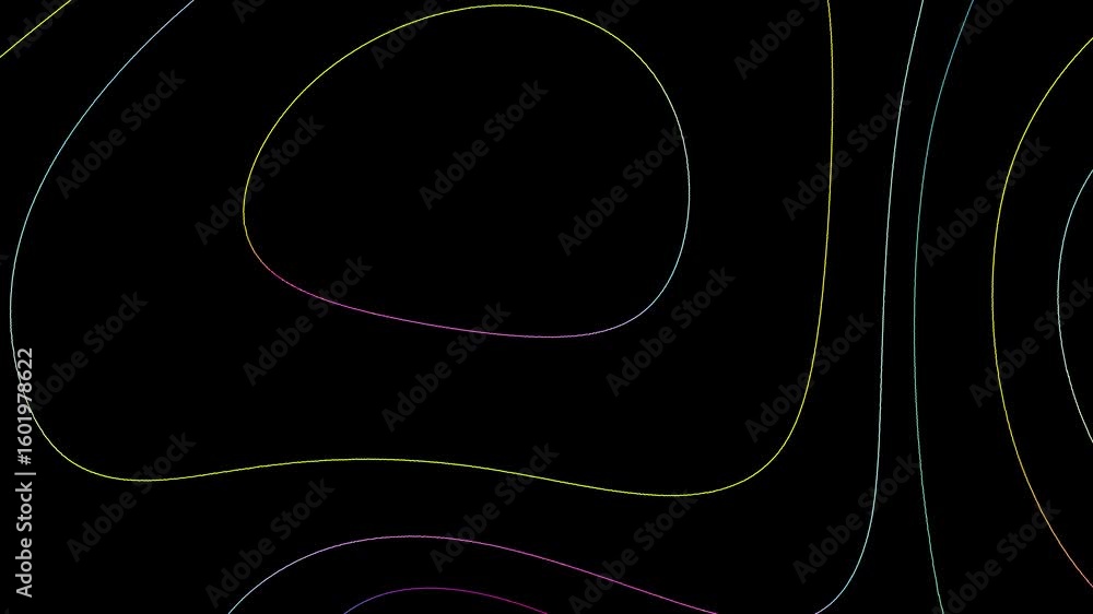 Poster abstract lines and curves in vibrant colors create a dynamic and modern background design