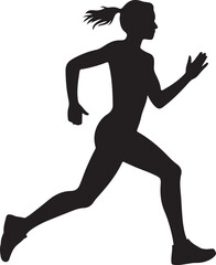 Running woman flat icon for exercise apps and websites