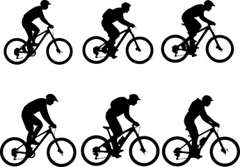 Mountain Biker Silhouette Collection" bundle vector