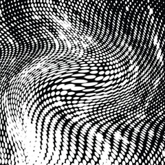 Wavy gradient halftone dots pattern texture background
