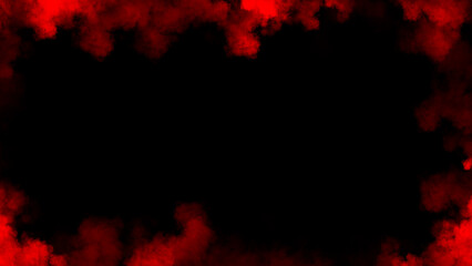 Smoke frame red flame . Border fog mist texture effect for film , text or space