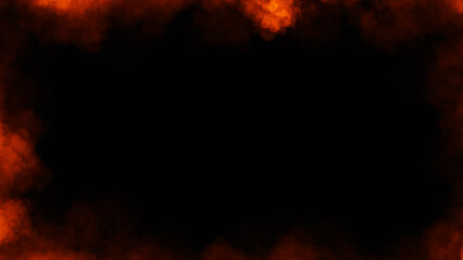 Smoke frame red flame . Border fog mist texture effect for film , text or space