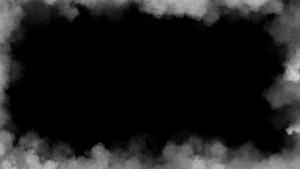 Smoke frame white flame . Border fog mist texture effect for film , text or space