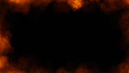 Fire smoke frame flame . Border fog mist texture effect for film , text or space