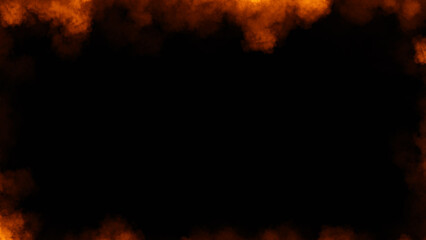 Fire smoke frame flame . Border fog mist texture effect for film , text or space