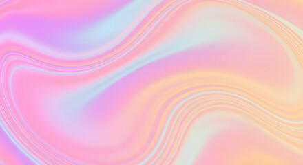Dreamy Pastel Wavy Gradient Background - Holographic Pink and Blue Abstract