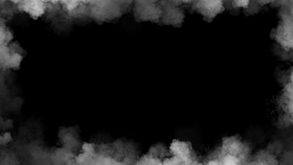 Smoke frame white flame . Border fog mist texture effect for film , text or space